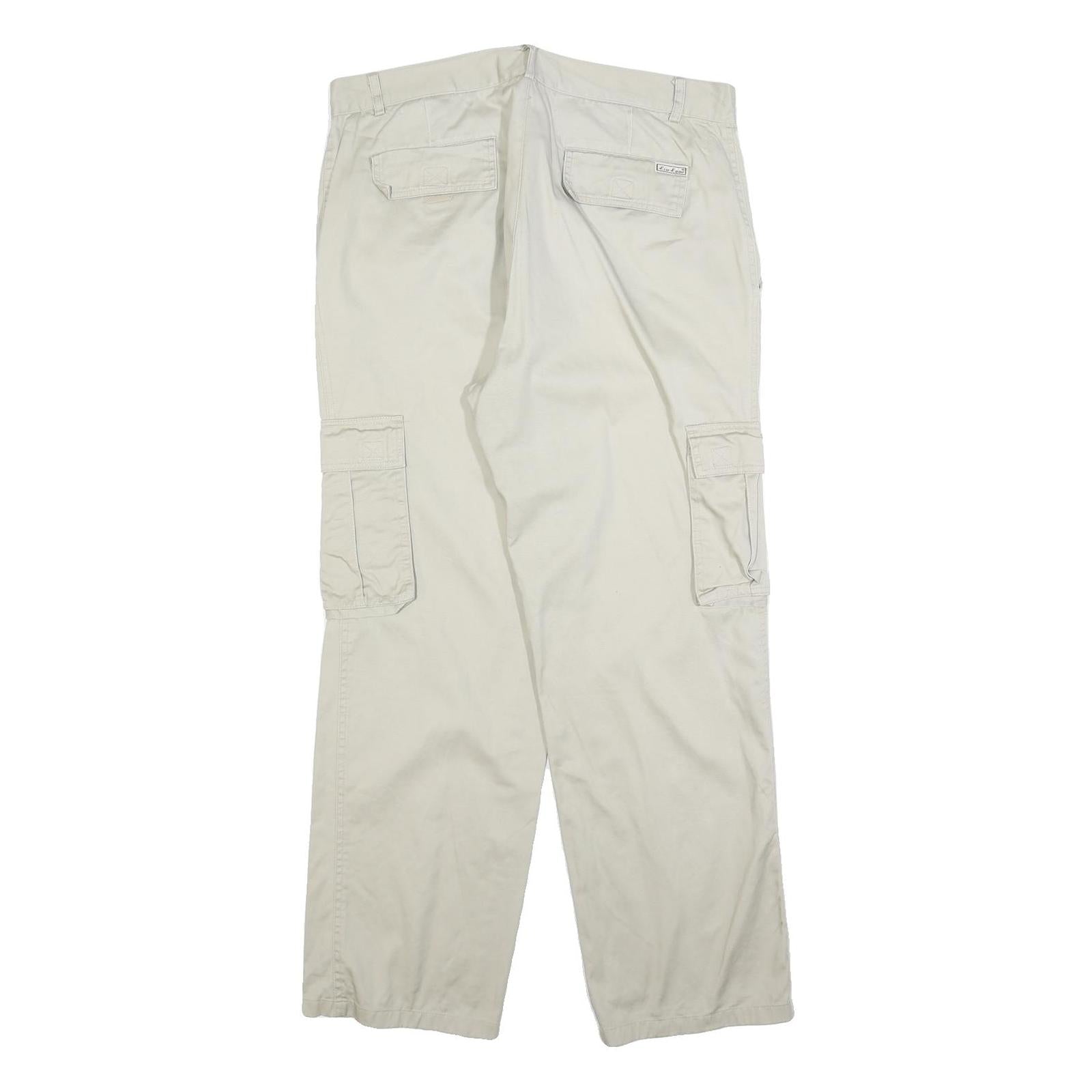 ESSE EMME Mens Regular Cotton Blend Beige Cargo Trousers W36 L30 Casual Zip