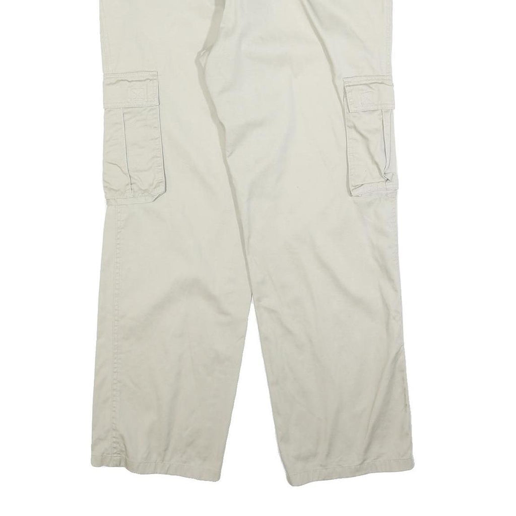 ESSE EMME Mens Regular Cotton Blend Beige Cargo Trousers W36 L30 Casual Zip