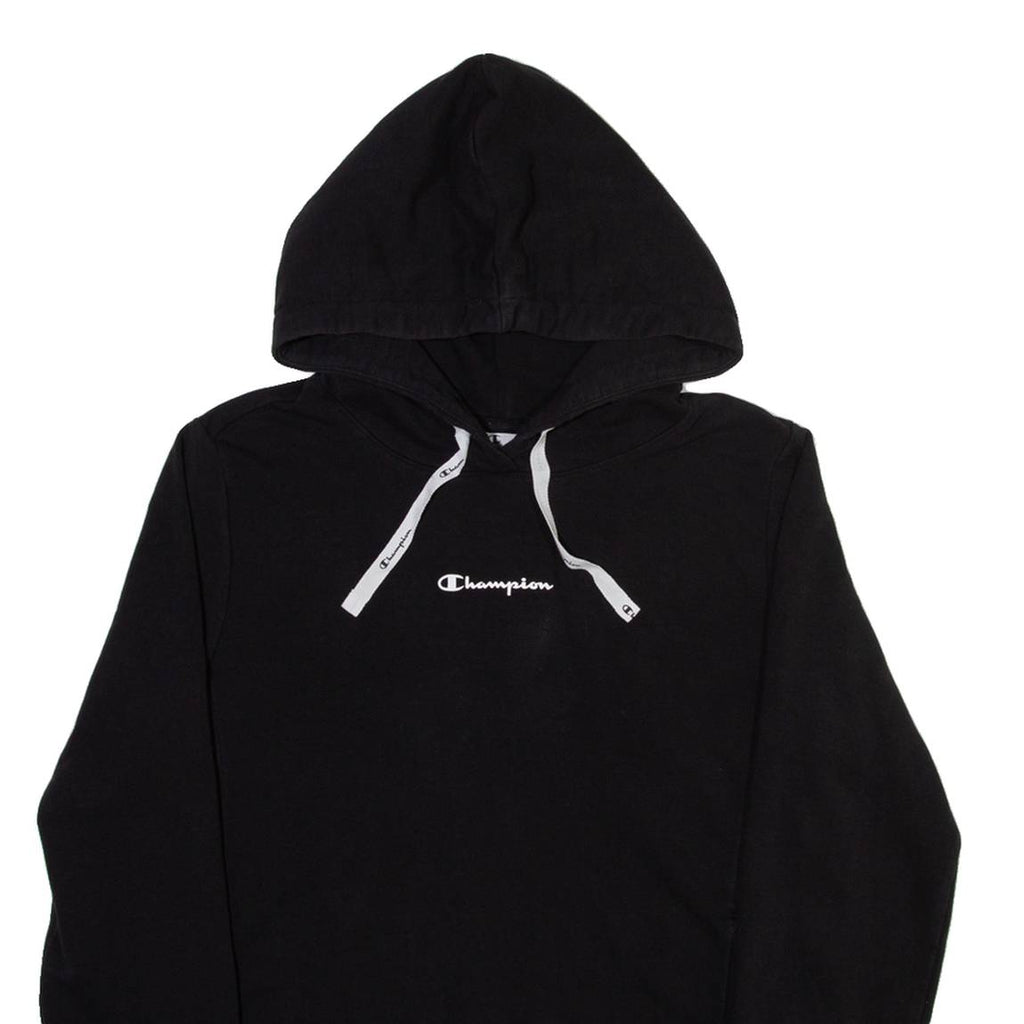CHAMPION Cropped Womens Black Hoodie L