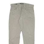 CALVIN KLEIN JEANS Mens Cotton Blend Beige Regular Straight Trousers W34 L30 Zip