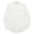 CHAPS Mens White & Cream Button-Down Shirt S Classic Cotton Long Sleeve Casual