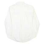 CHAPS Mens White & Cream Button-Down Shirt S Classic Cotton Long Sleeve Casual