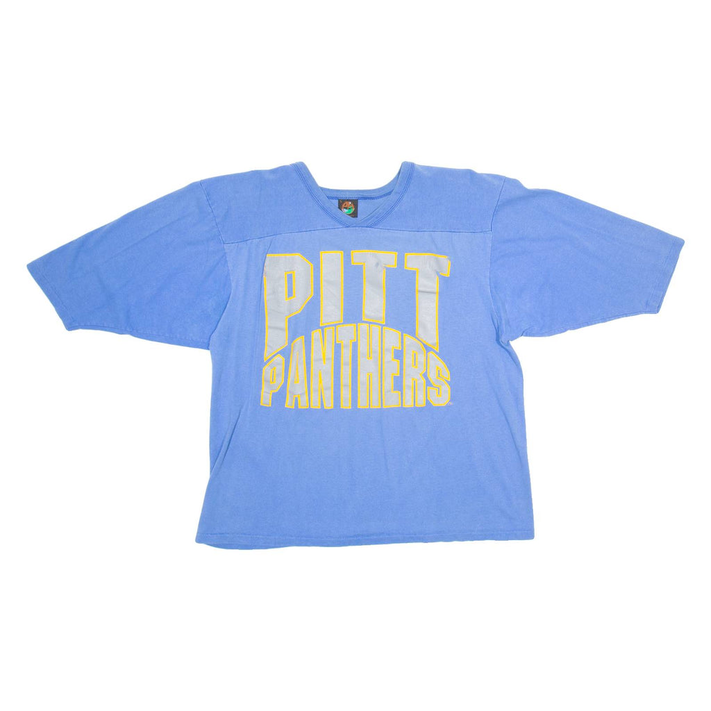 PM Pitt Panthers Mens T-Shirt Blue 3/4 Sleeve USA V-Neck L