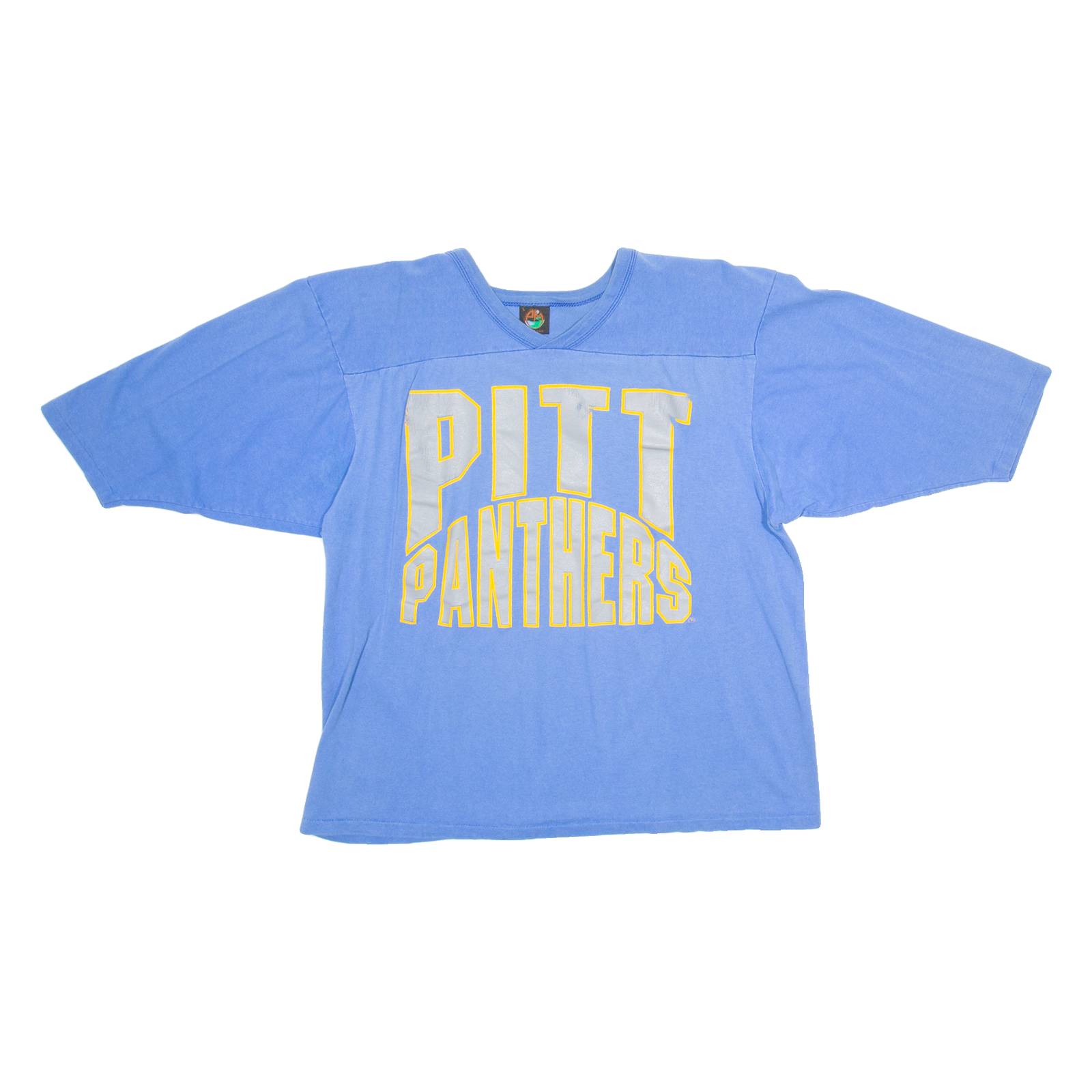 PM Pitt Panthers Mens T-Shirt Blue 3/4 Sleeve USA V-Neck L