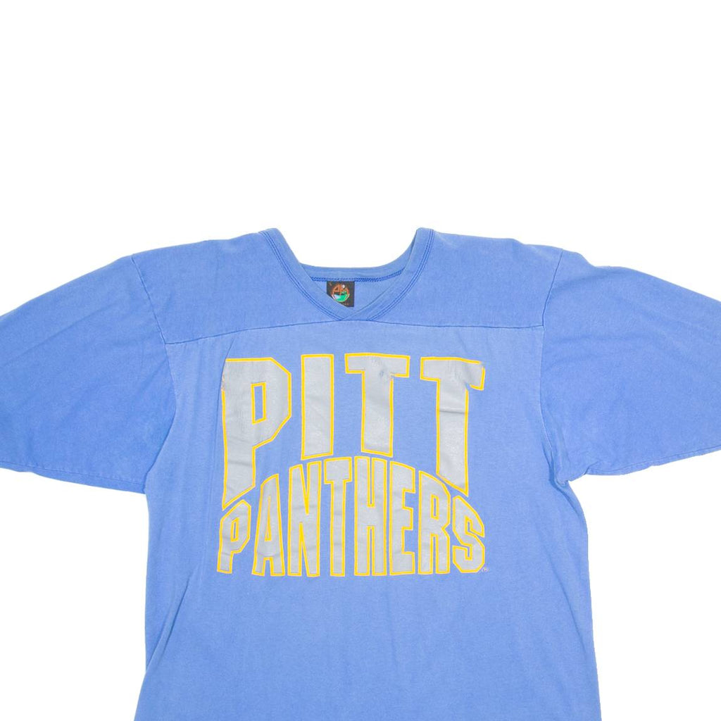 PM Pitt Panthers Mens T-Shirt Blue 3/4 Sleeve USA V-Neck L