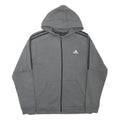 ADIDAS Mens Grey Hoodie M Cotton Blend Full Zip Sports Casual