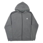 ADIDAS Mens Grey Hoodie M Cotton Blend Full Zip Sports Casual