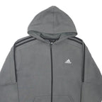 ADIDAS Mens Grey Hoodie M Cotton Blend Full Zip Sports Casual