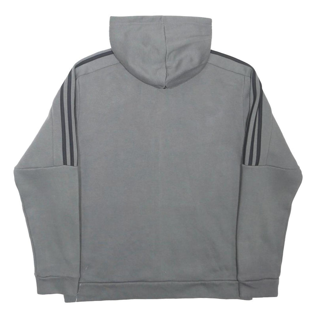 ADIDAS Mens Grey Hoodie M Cotton Blend Full Zip Sports Casual