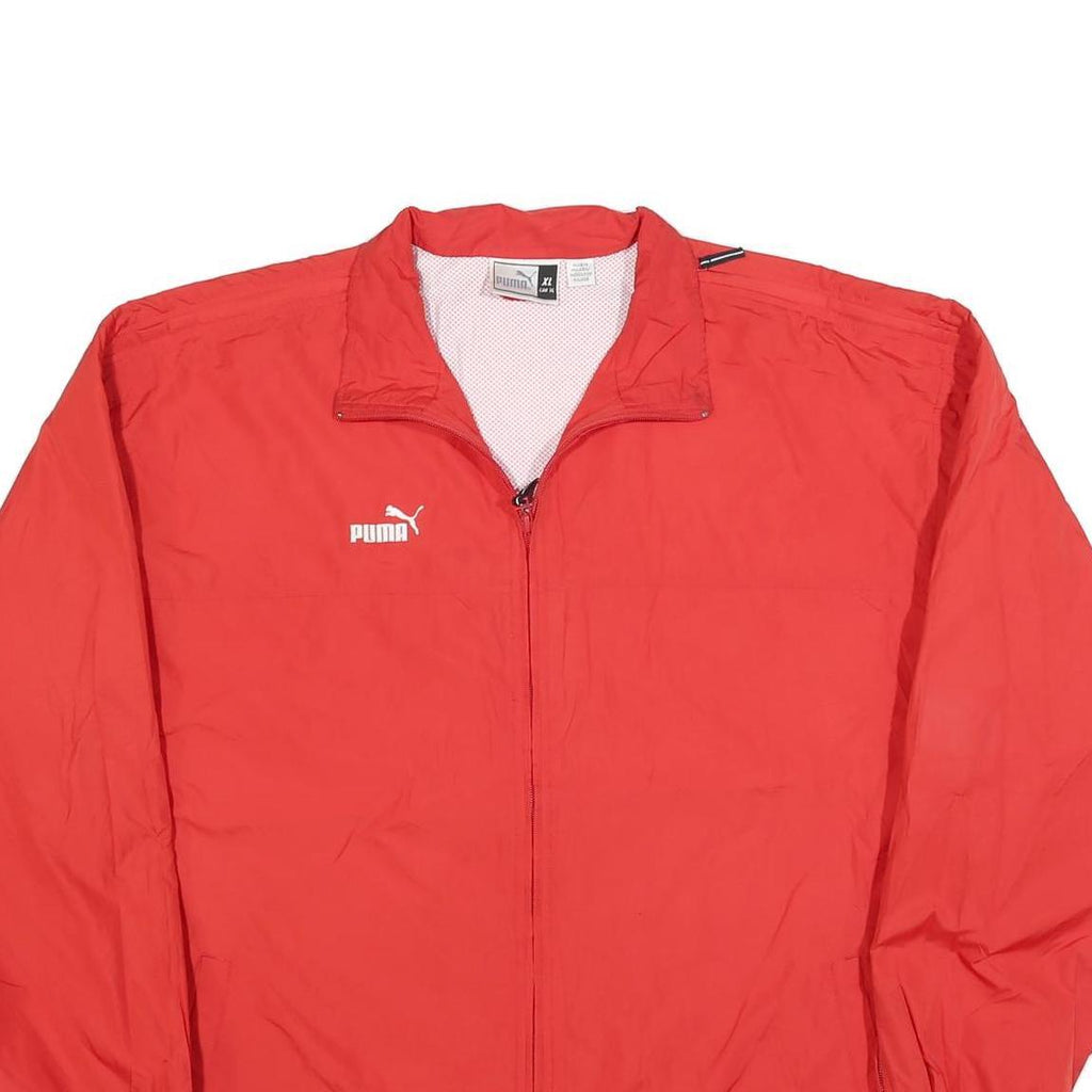 PUMA Mens Red Jacket XL Polyester Blend Zip Plain Sportswear Windbreaker