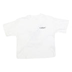 CARHARTT Womens White & Brown Graphic T-Shirt XS Short Sleeve Crew Neck Casual