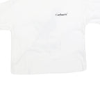 CARHARTT Womens White & Brown Graphic T-Shirt XS Short Sleeve Crew Neck Casual