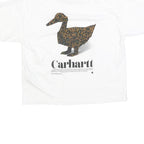 CARHARTT Womens White & Brown Graphic T-Shirt XS Short Sleeve Crew Neck Casual