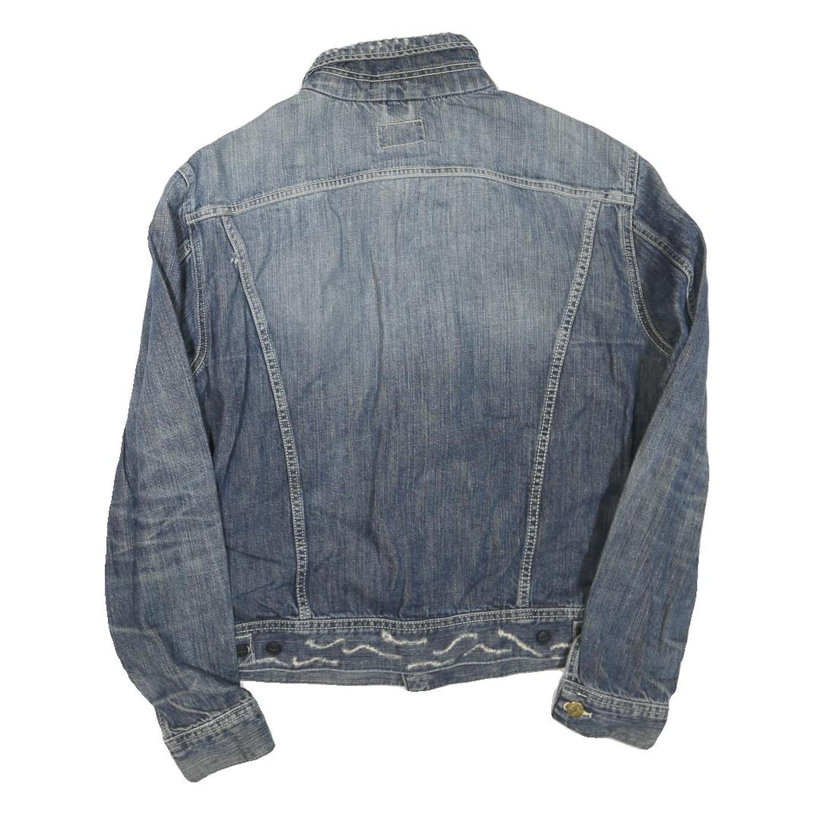 LEE Mens Blue Denim Jacket L Cotton Blend Button Closure Casual Outerwear