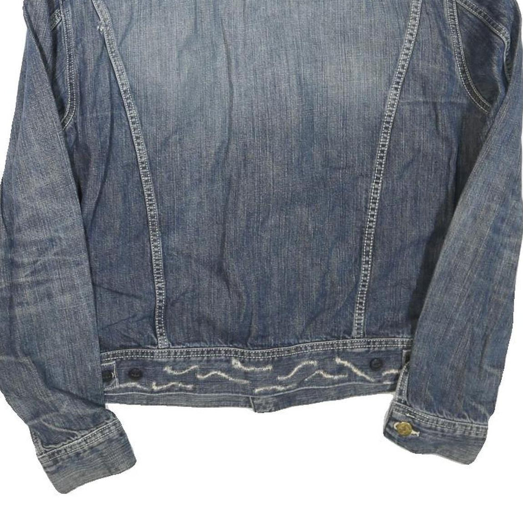 LEE Mens Blue Denim Jacket L Cotton Blend Button Closure Casual Outerwear