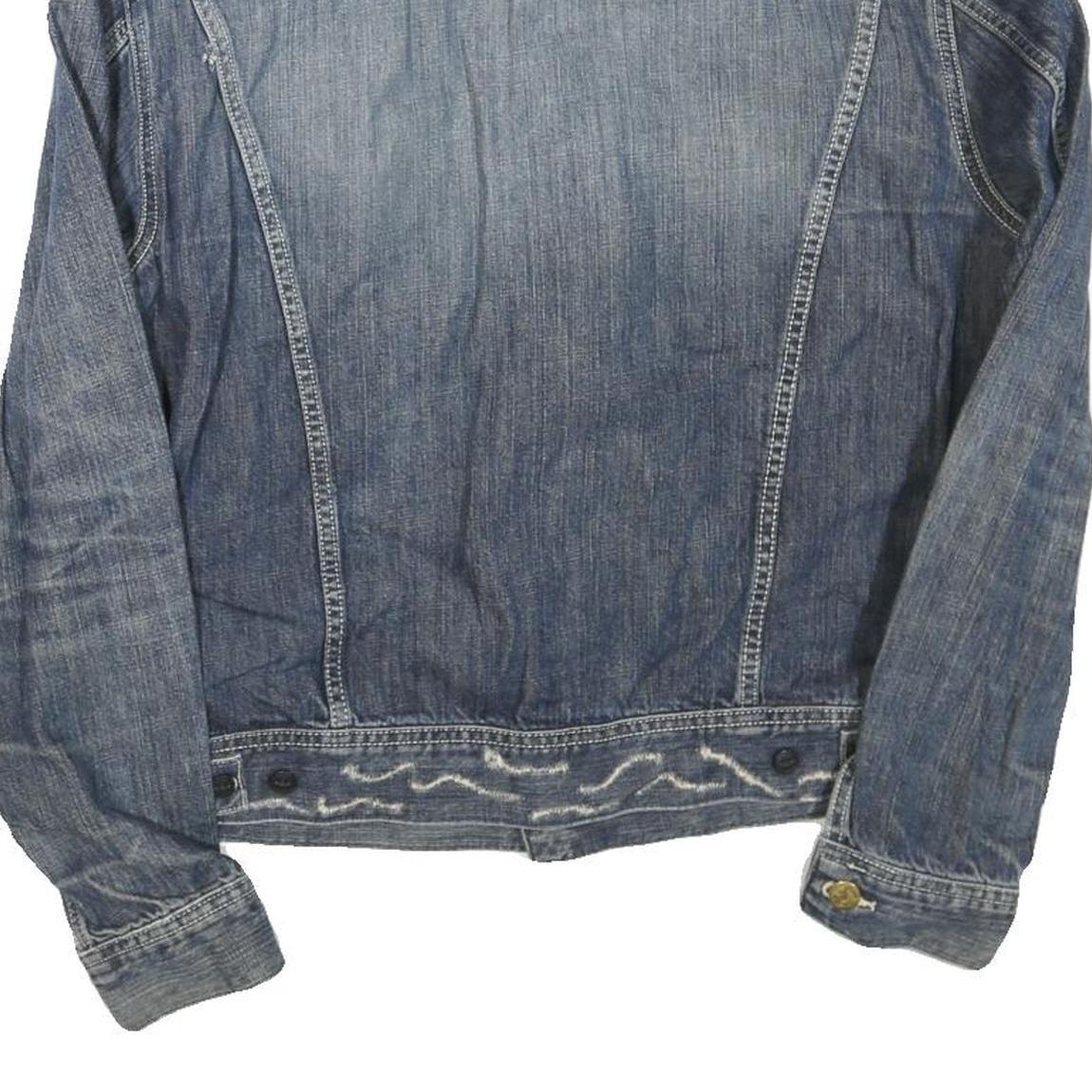 LEE Mens Blue Denim Jacket L Cotton Blend Button Closure Casual Outerwear