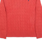 POLO RALPH LAUREN Boys Red Cable Knit Cotton Jumper Crew Neck L Classic Style