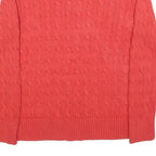 POLO RALPH LAUREN Boys Red Cable Knit Cotton Jumper Crew Neck L Classic Style
