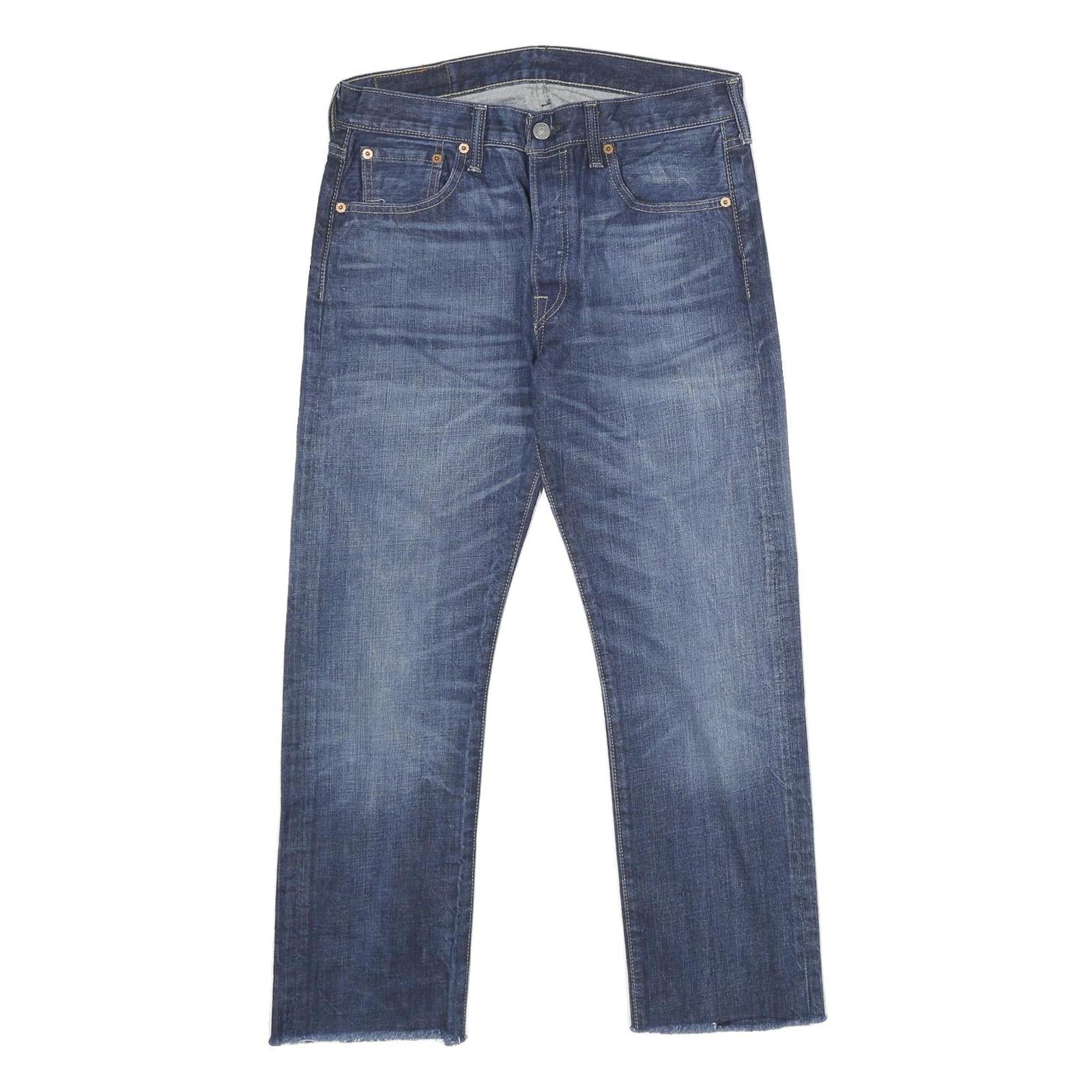 LEVI'S 501 Mens Jeans Blue Classic Straight Denim Medium W30 L27 Button Closure