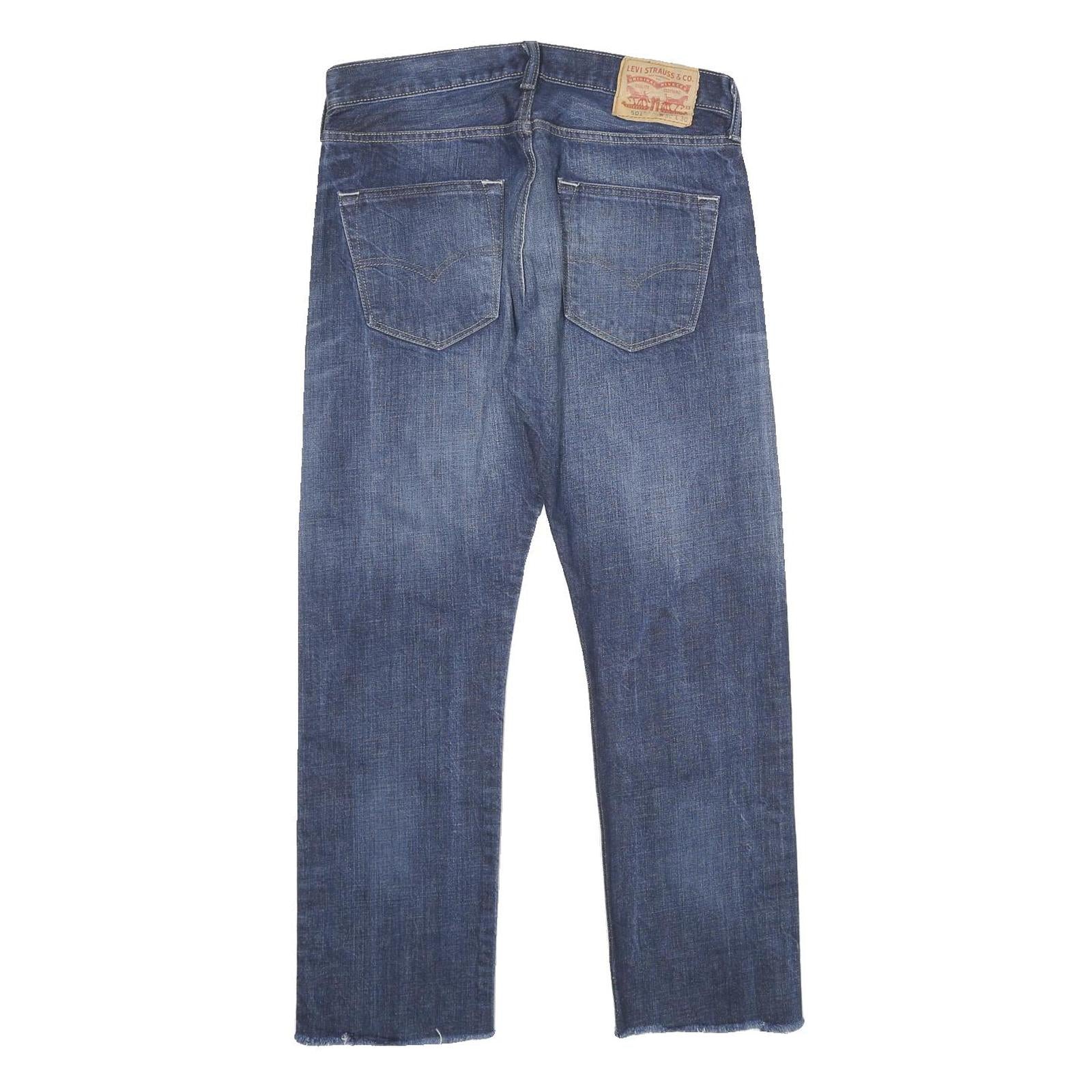 LEVI'S 501 Mens Jeans Blue Classic Straight Denim Medium W30 L27 Button Closure