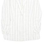 TOMMY HILFIGER Womens White & Black Striped Classic Jacket UK 8 Cotton Blend