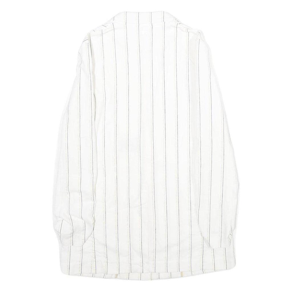 TOMMY HILFIGER Womens White & Black Striped Classic Jacket UK 8 Cotton Blend