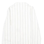TOMMY HILFIGER Womens White & Black Striped Classic Jacket UK 8 Cotton Blend