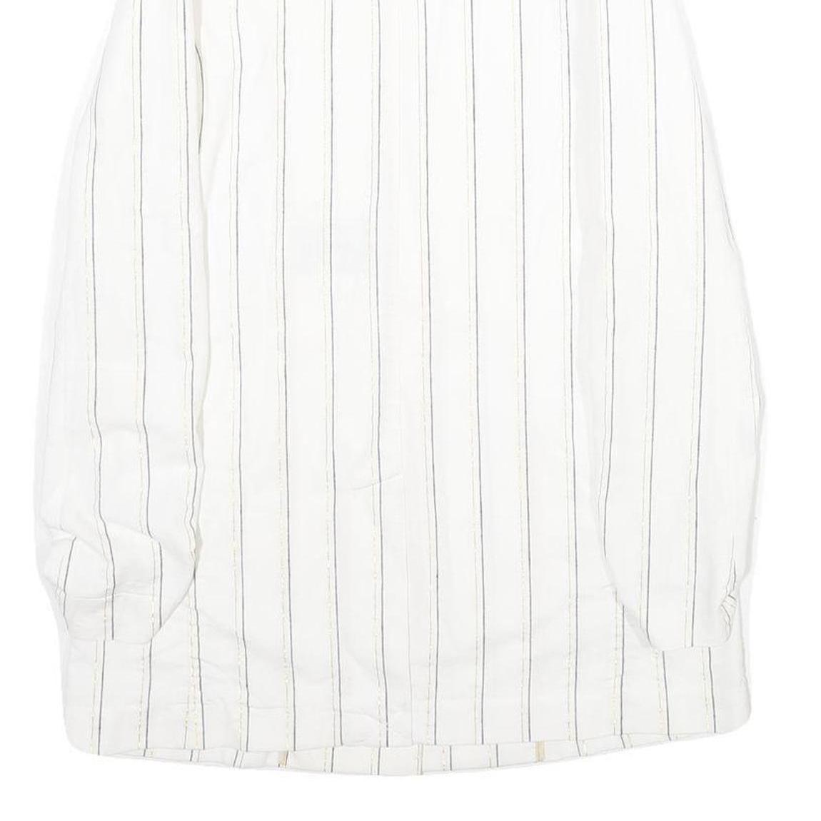 TOMMY HILFIGER Womens White & Black Striped Classic Jacket UK 8 Cotton Blend