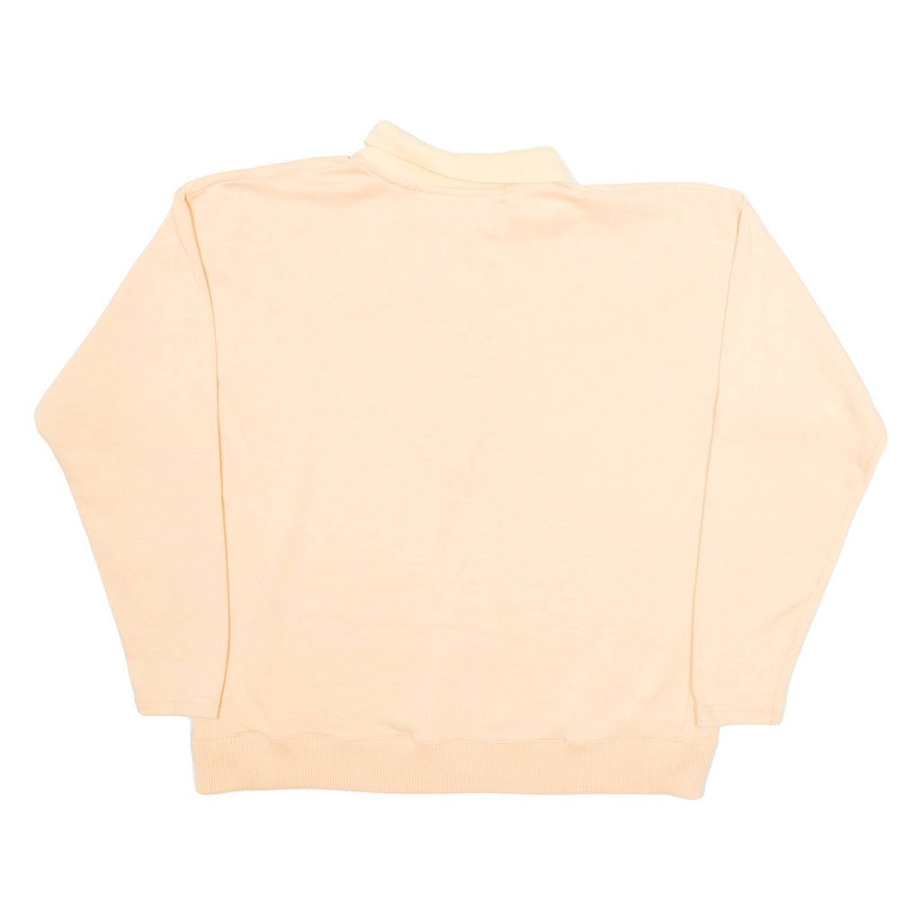 CLAUS PETITES Womens Sweatshirt Pink Button Neck S