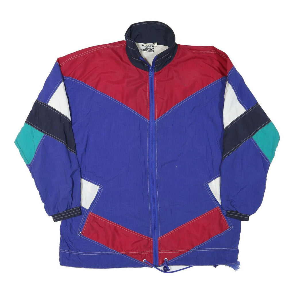 MARKA LINE Mens Blue Red Green Colourblock Jacket L Polyester Blend Zip