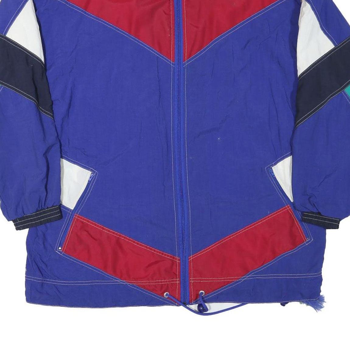 MARKA LINE Mens Blue Red Green Colourblock Jacket L Polyester Blend Zip