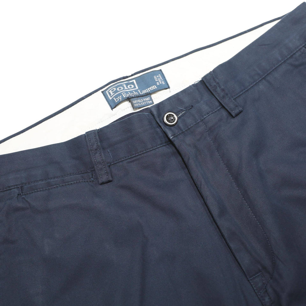 POLO RALPH LAUREN Mens Cotton Navy Regular Fit Straight Leg Trousers W32 L32