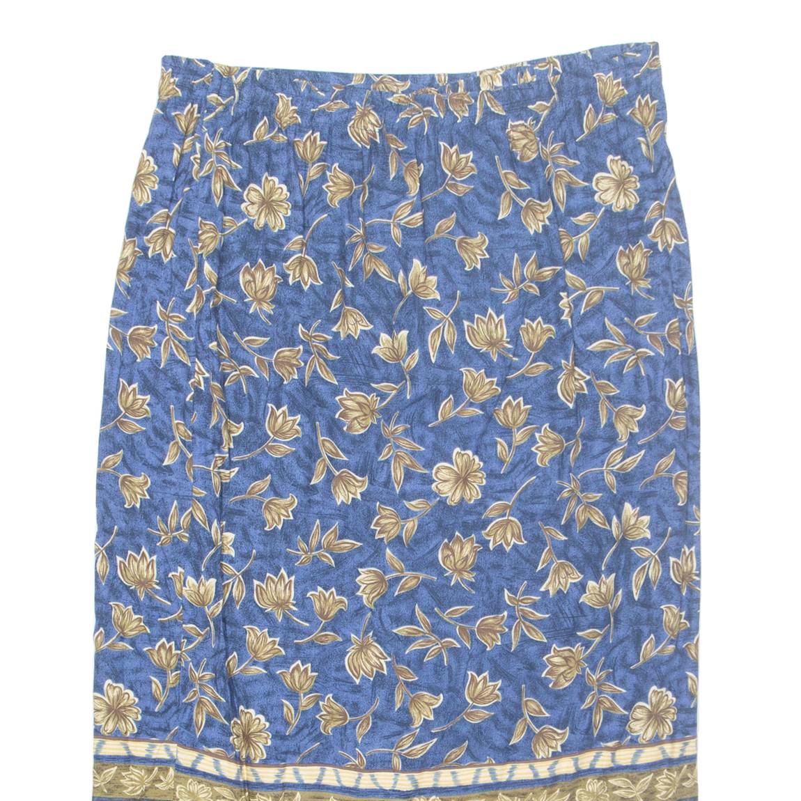 SAG HARBOR Womens Straight Skirt Blue Long Floral M