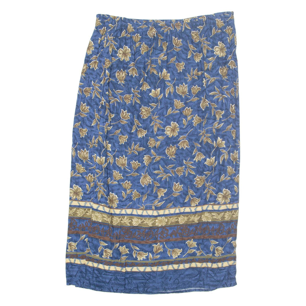 SAG HARBOR Womens Straight Skirt Blue Long Floral M
