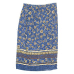 SAG HARBOR Womens Straight Skirt Blue Long Floral M
