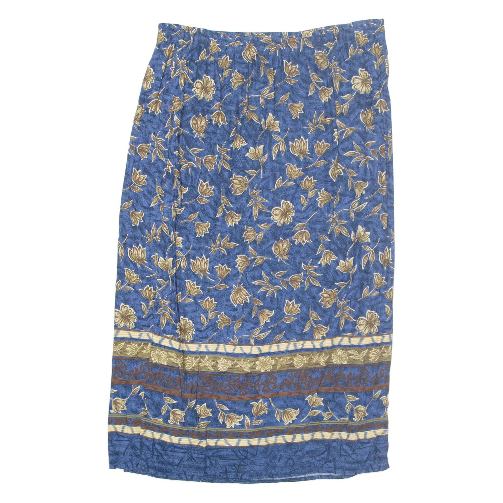 SAG HARBOR Womens Straight Skirt Blue Long Floral M
