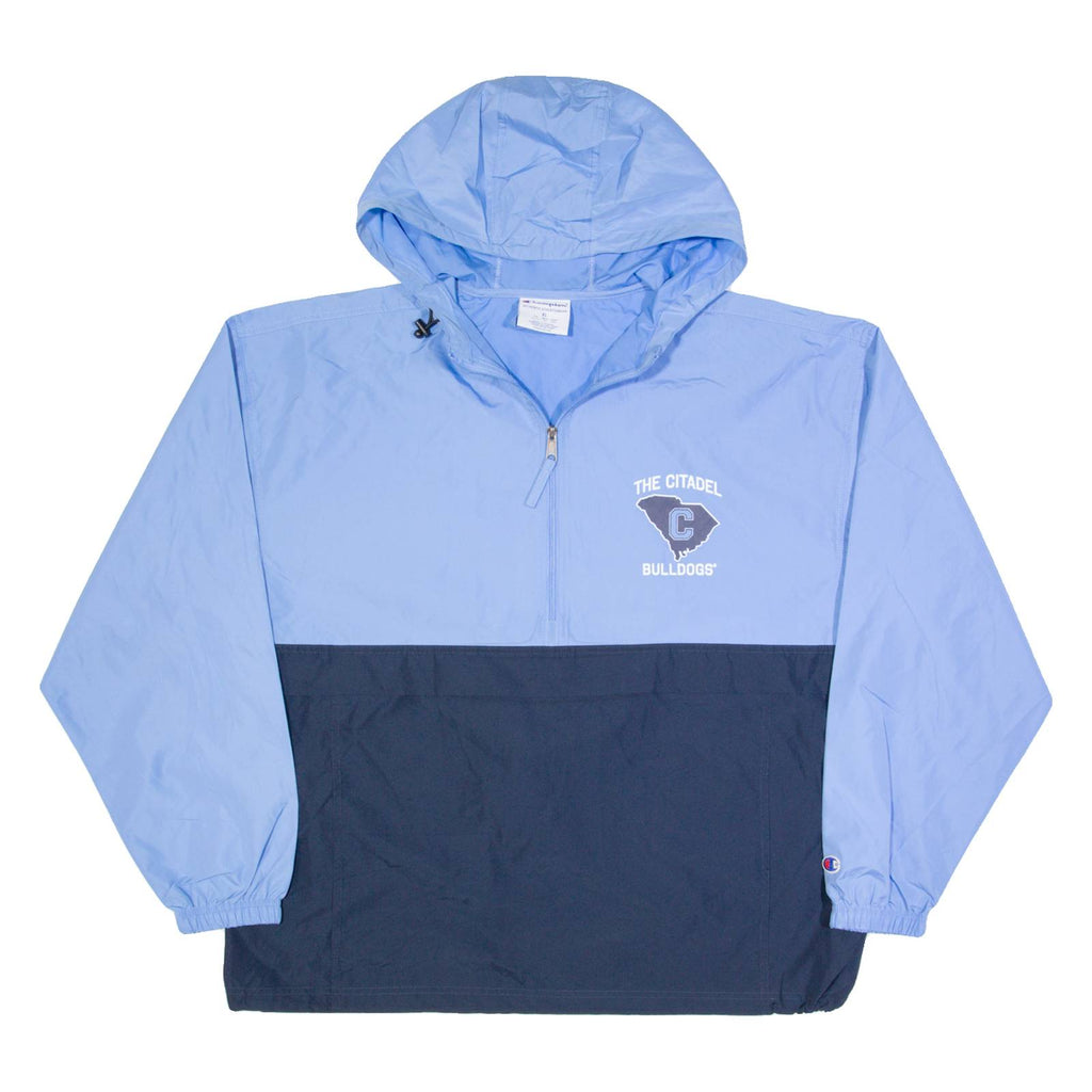 CHAMPION The Citadel Bulldogs Mens Anorak Jacket Blue USA Hooded XL