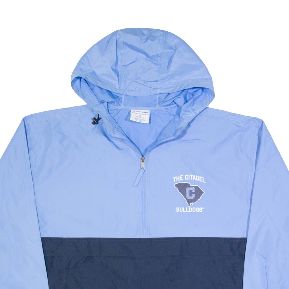 CHAMPION The Citadel Bulldogs Mens Anorak Jacket Blue USA Hooded XL