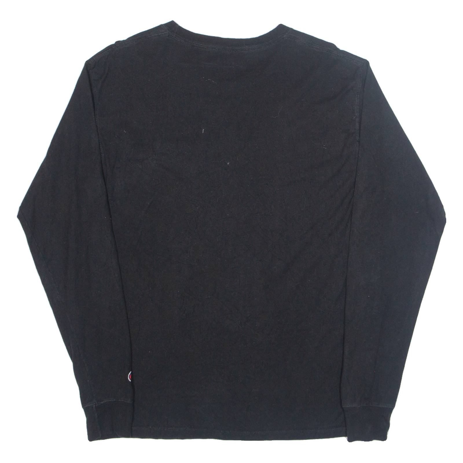 CHAMPION Mens T-Shirt Black Long Sleeve M