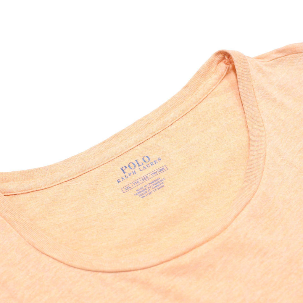 POLO RALPH LAUREN Mens Peach Crew Neck Cotton T-Shirt 2XL Short Sleeve