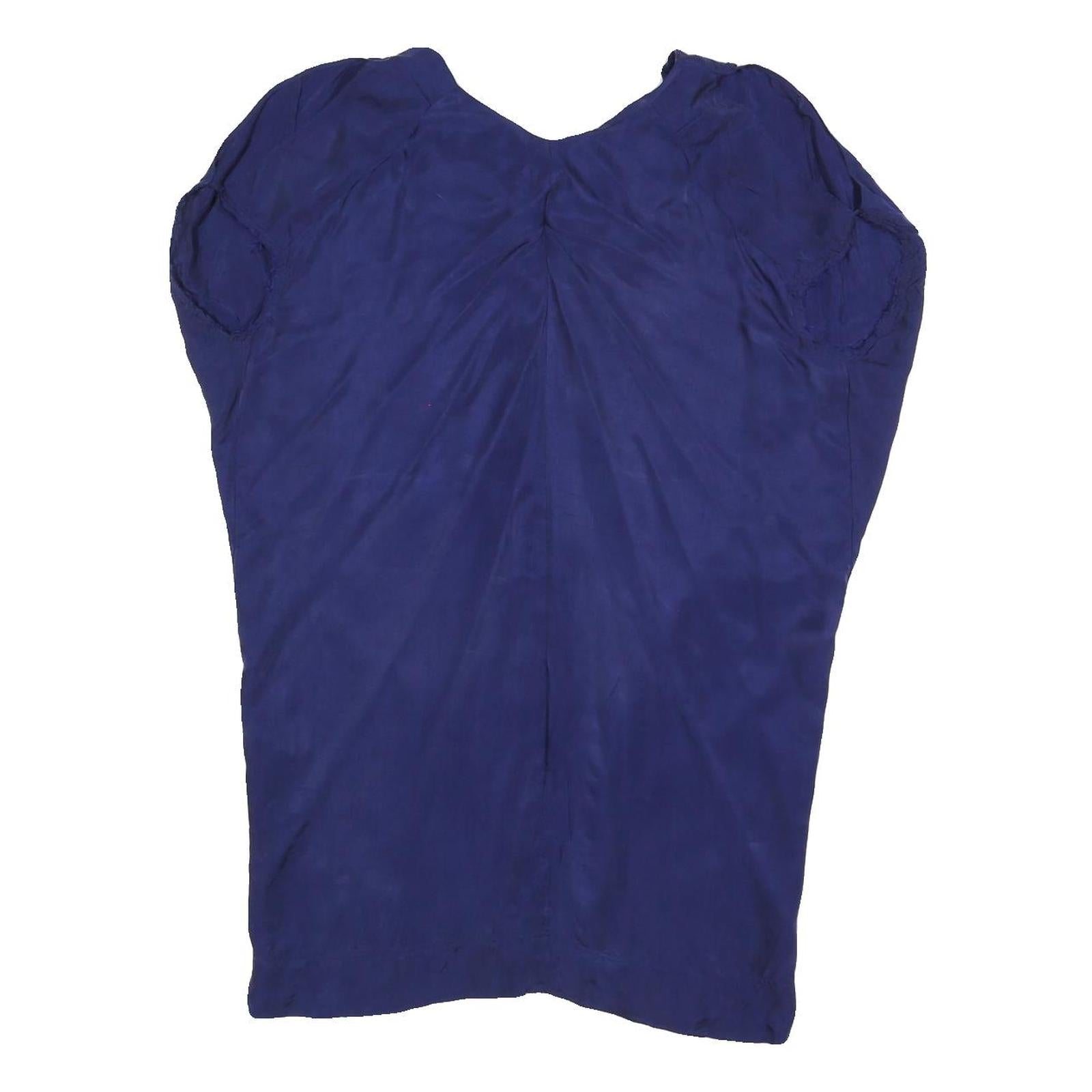 ALL SAINTS Womens Blue Rayon Day Dress Sleeveless V-Neck UK 10 Elegant Soft