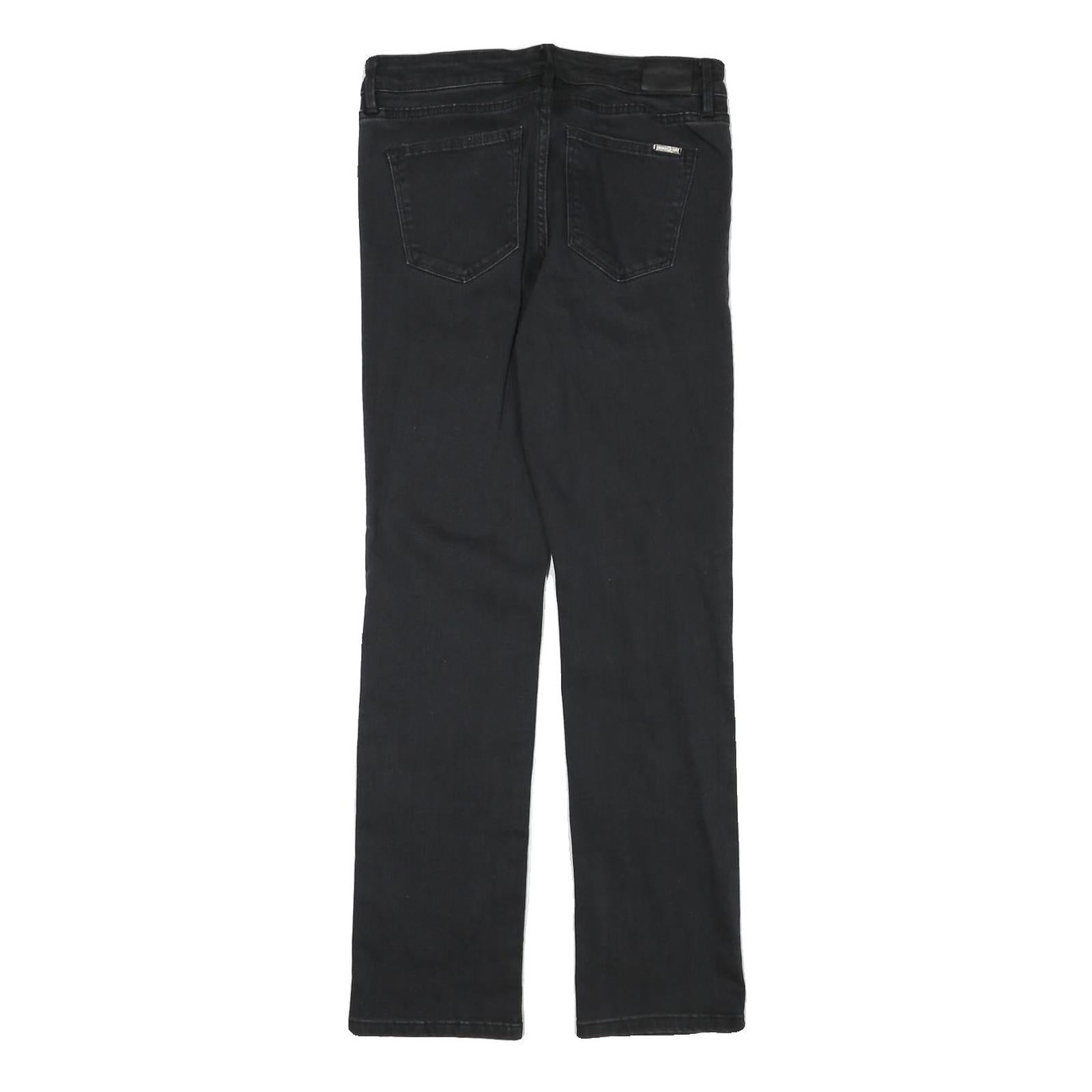 TOMMY HILFIGER Womens Black Regular Fit Straight Denim Jeans W28 L29 Stylish Zip
