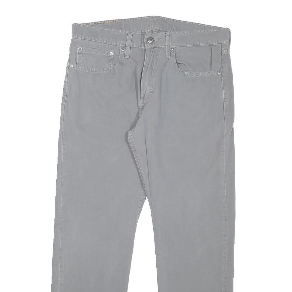 LEVI'S Mens Cotton Blend Grey Slim Tapered Trousers W31 L26 Casual Zip Closure