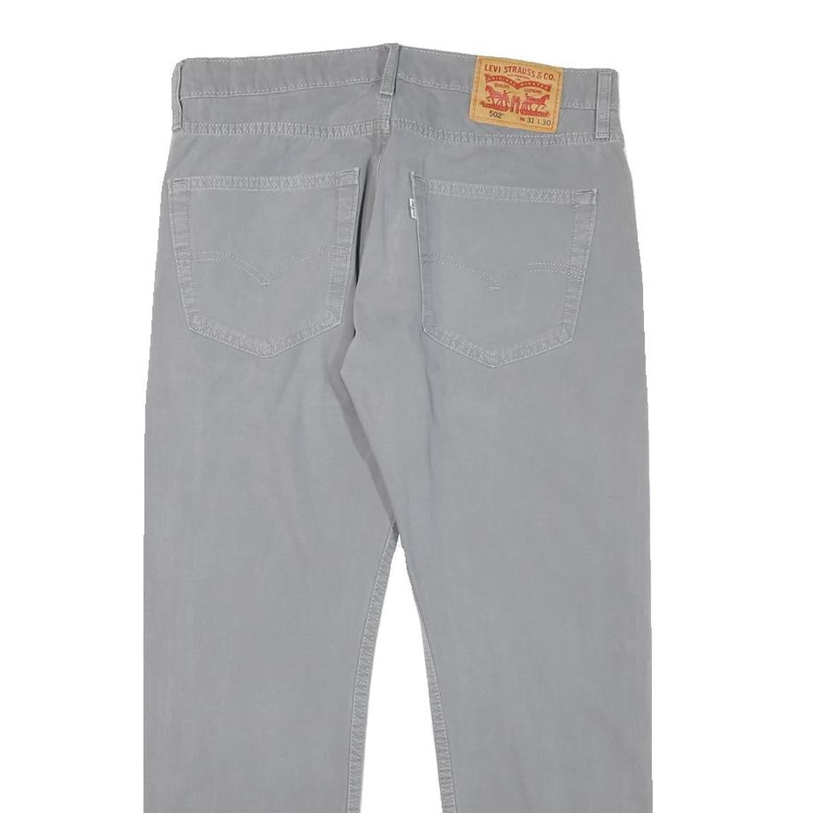 LEVI'S Mens Cotton Blend Grey Slim Tapered Trousers W31 L26 Casual Zip Closure