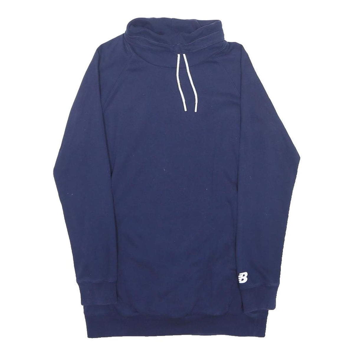 NEW BALANCE Mens Blue Cotton Blend Pullover Sweatshirt M Funnel Neck Sports