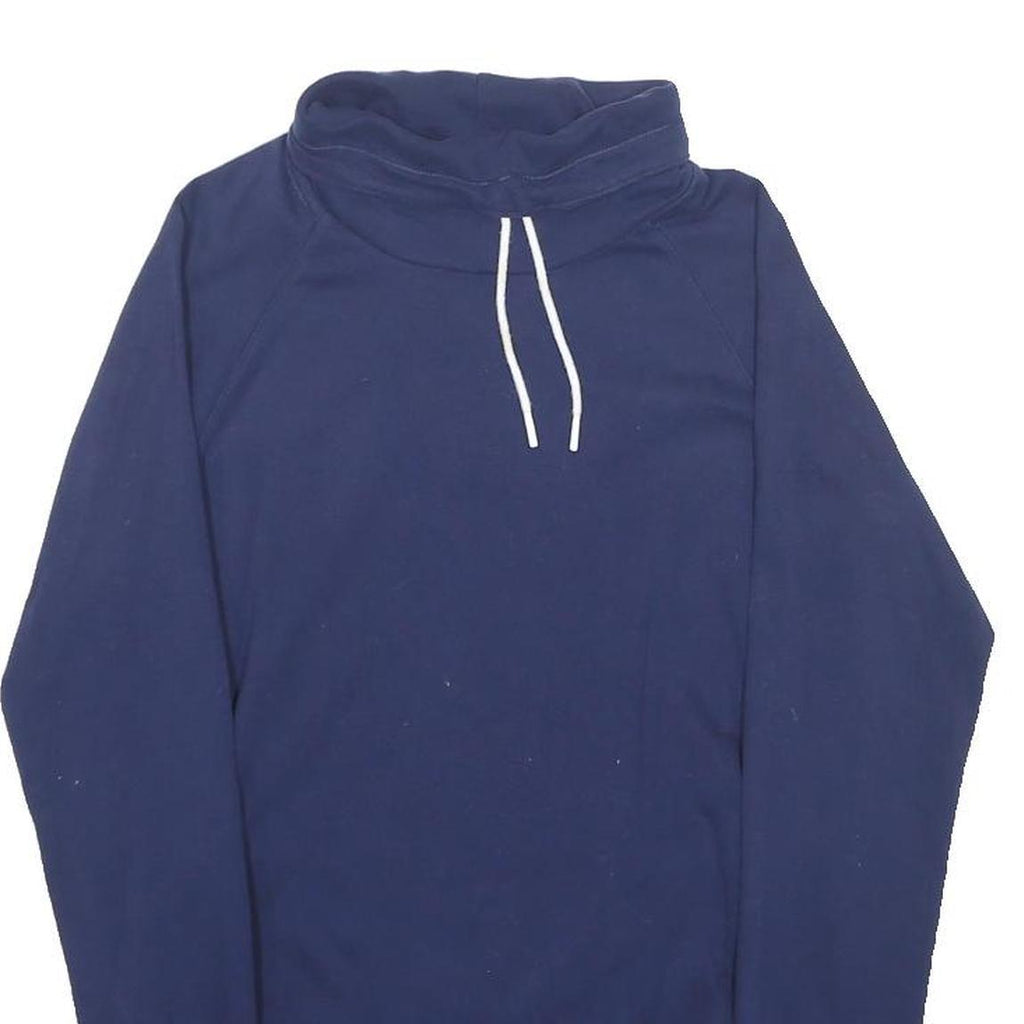 NEW BALANCE Mens Blue Cotton Blend Pullover Sweatshirt M Funnel Neck Sports