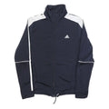 ADIDAS Womens Navy & White Track Jacket S Polyester Blend Zip Casual Sportswear