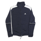 ADIDAS Womens Navy & White Track Jacket S Polyester Blend Zip Casual Sportswear