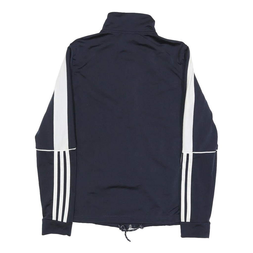 ADIDAS Womens Navy & White Track Jacket S Polyester Blend Zip Casual Sportswear