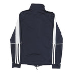 ADIDAS Womens Navy & White Track Jacket S Polyester Blend Zip Casual Sportswear